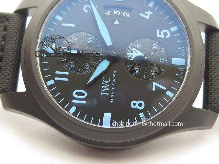 MIROTIME 0706 Pilot Chrono IW388003 Real Ceramic V6F 1:1 Best Edition On Black Nylon Strap A StreetReady 7284